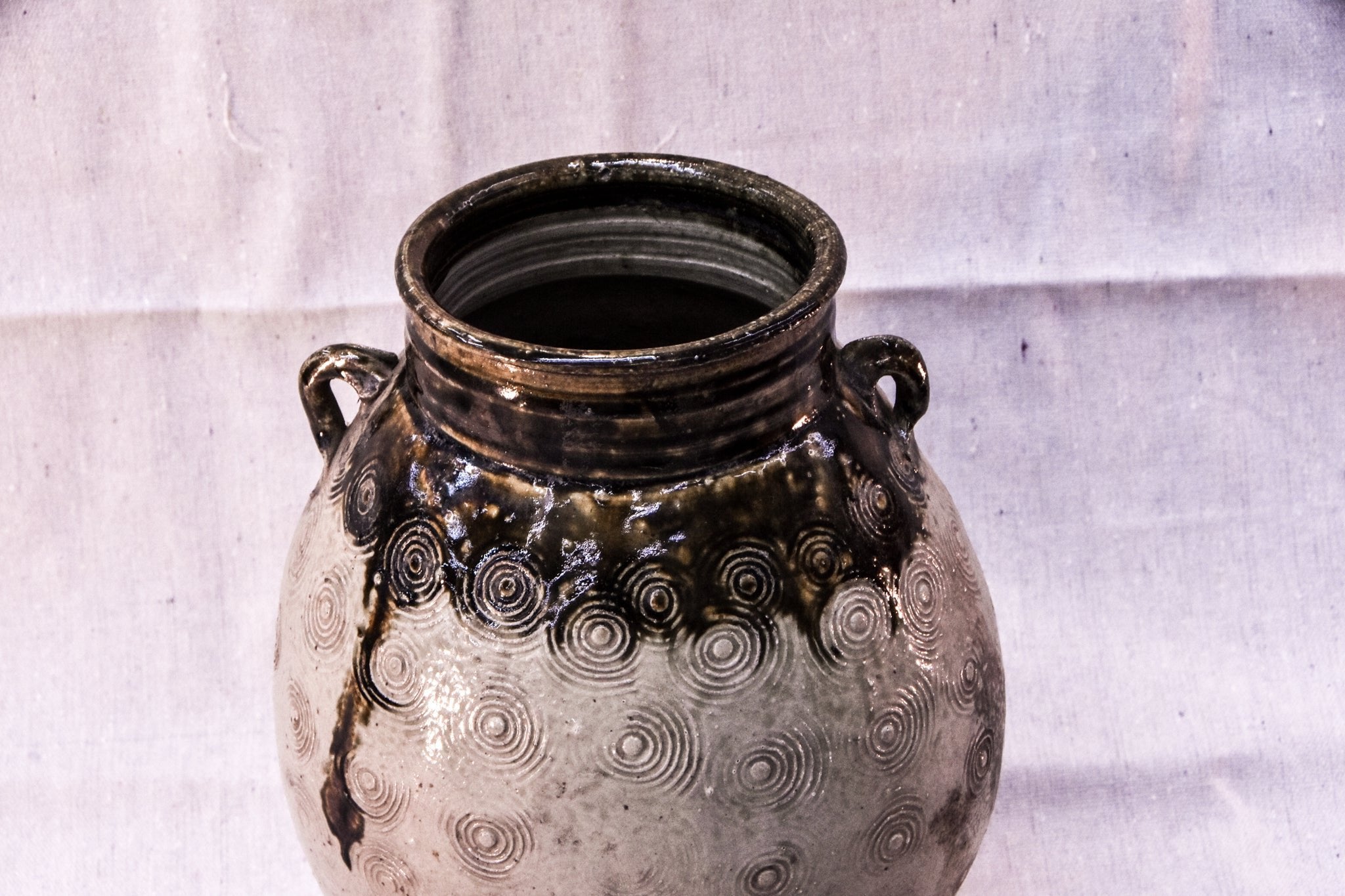 Antique Ceramic Vase - Two Toned Glaze