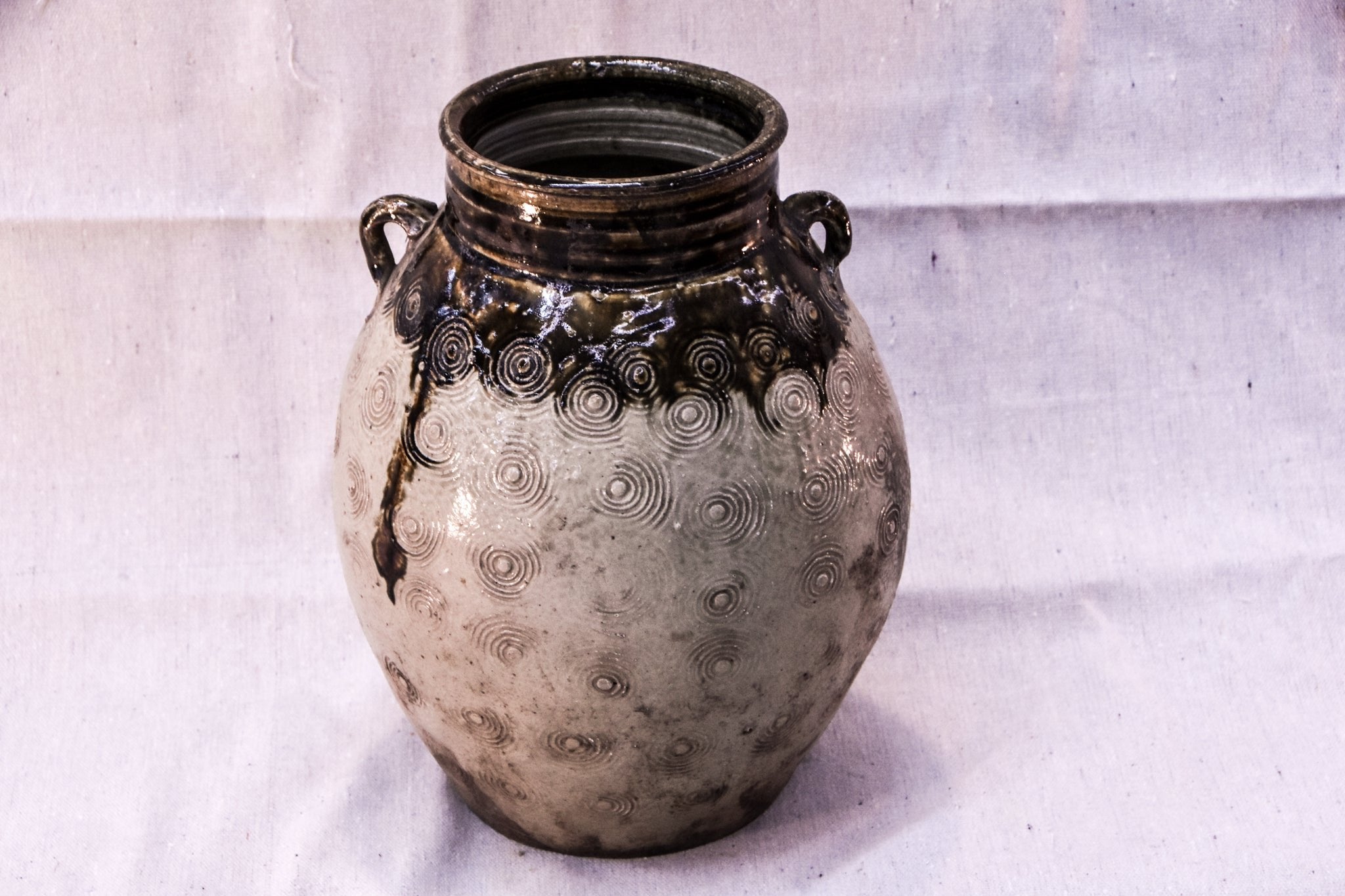 Antique Ceramic Vase - Two Toned Glaze