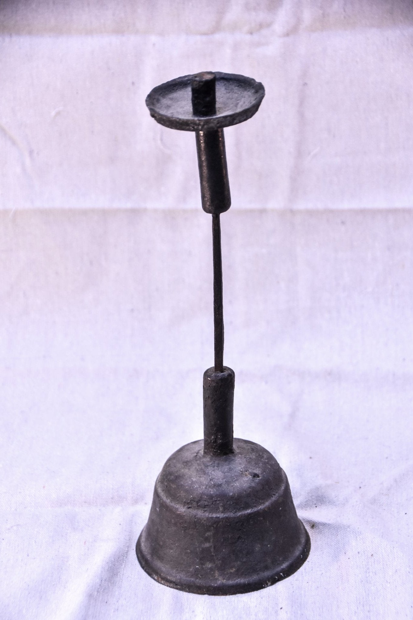 Antique Iron Oil Lamp Stand with Bell Bottom