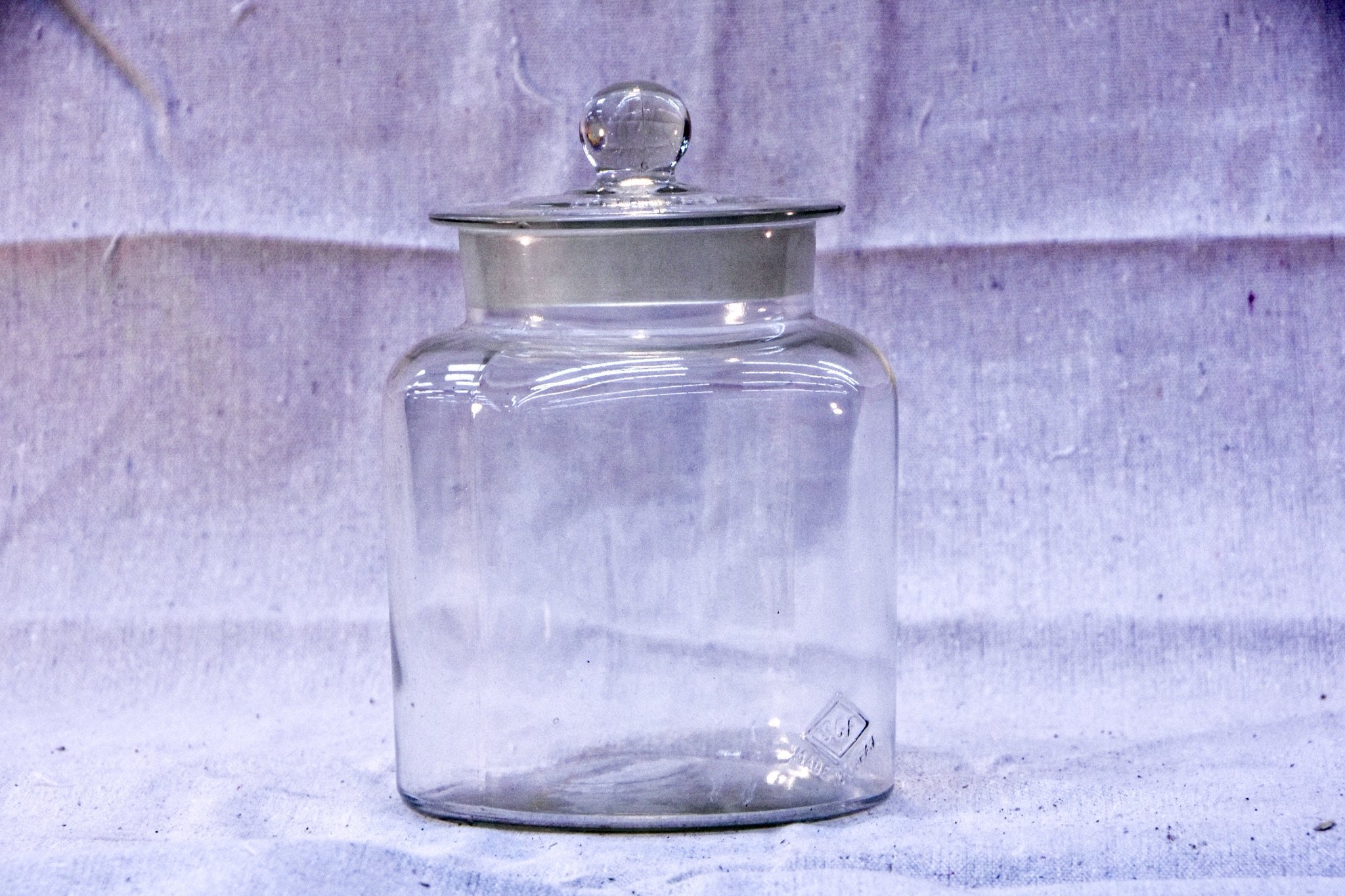 Antique Glass Candy Jar - L