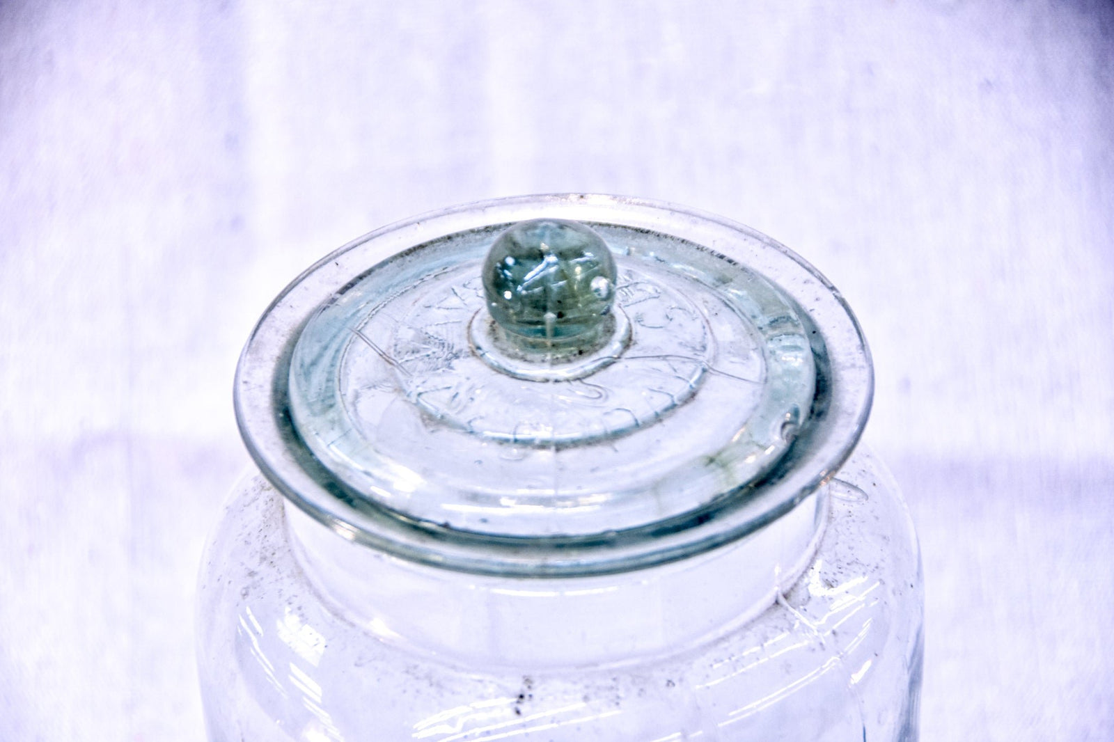 Antique Glass Candy Jar - L