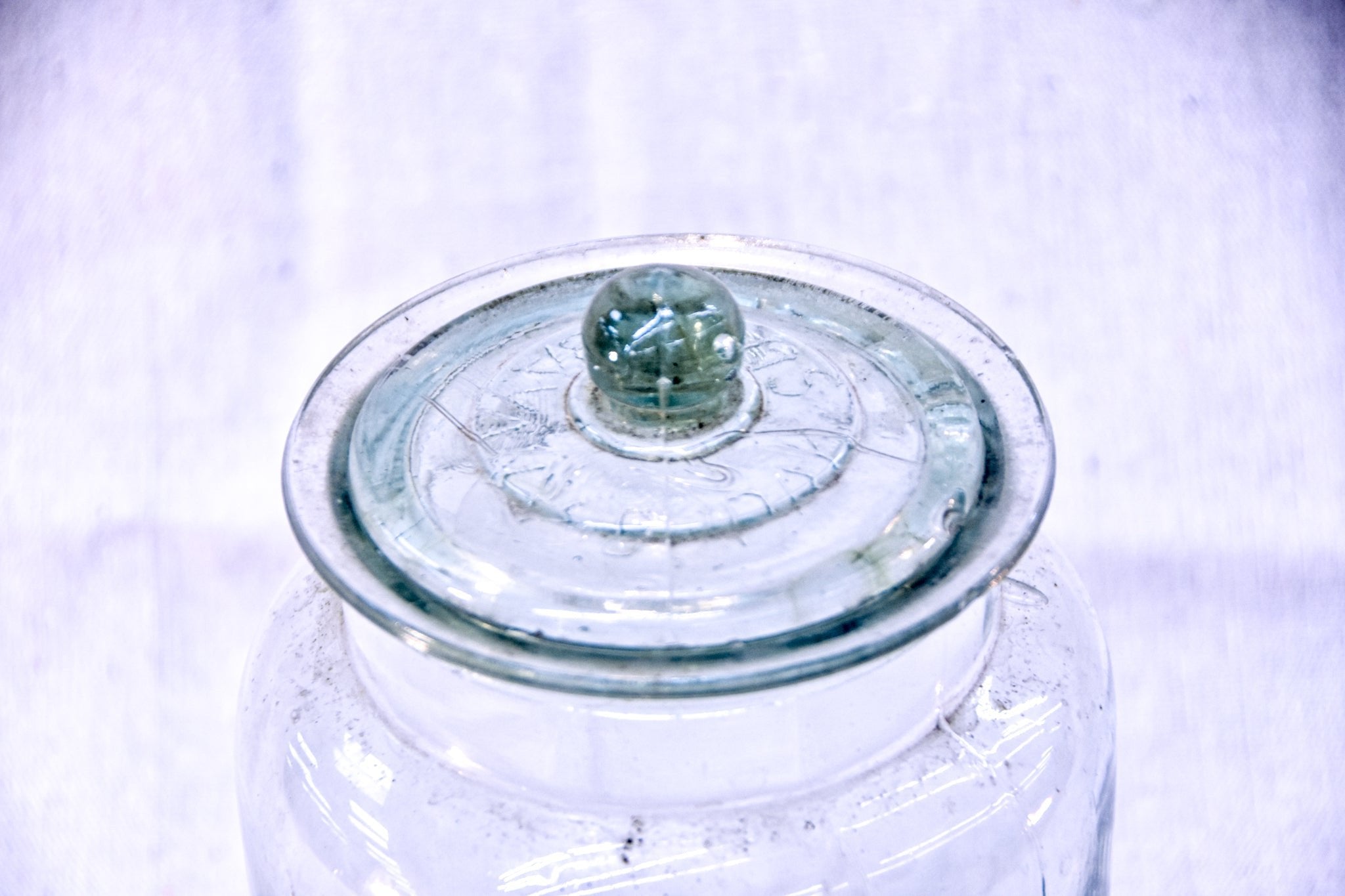 Antique Glass Candy Jar - M