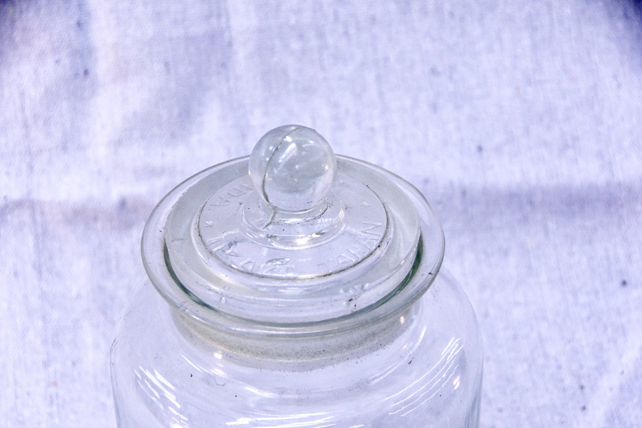 Antique Glass Candy Jar - L