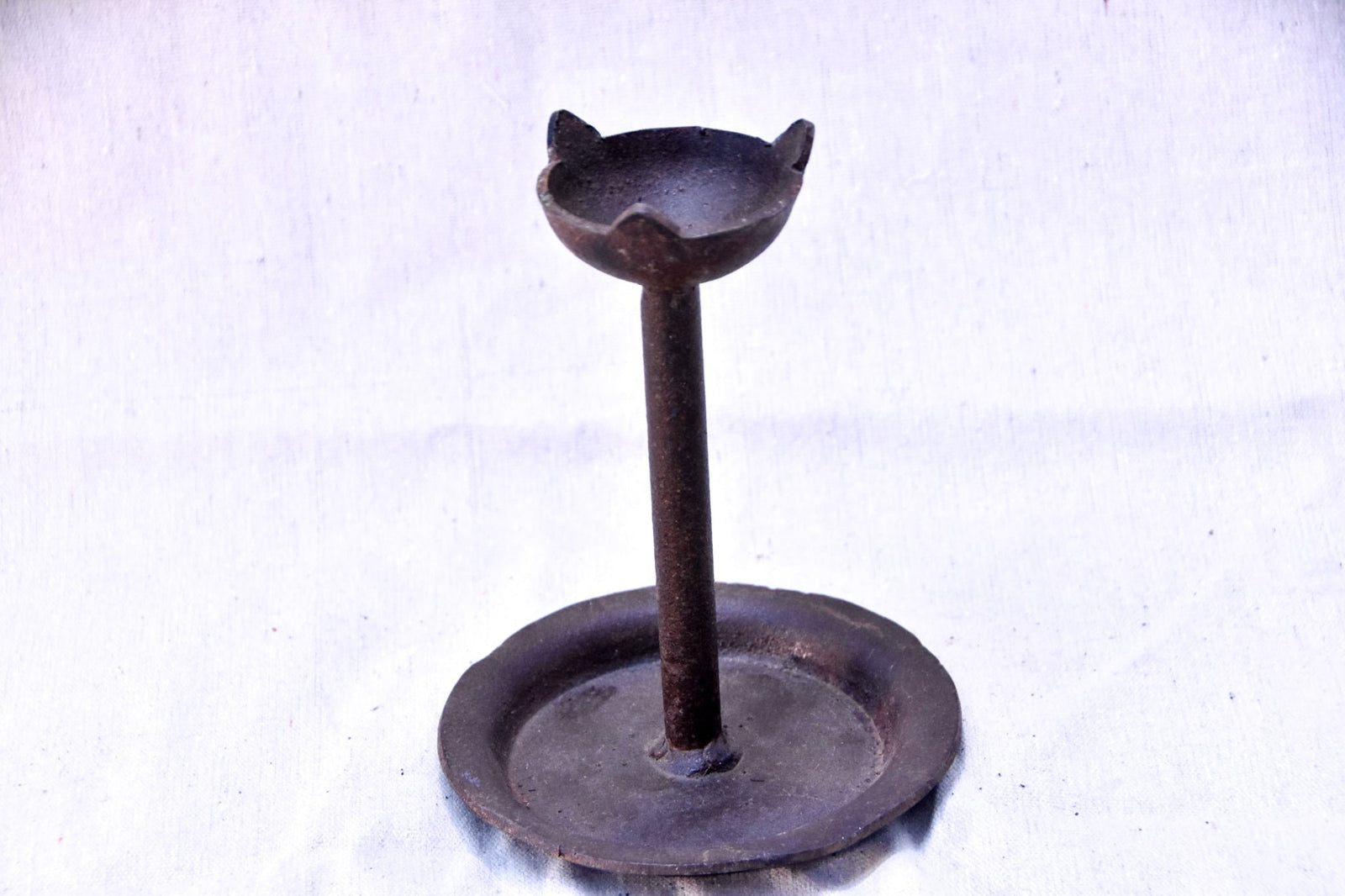 Antique Iron Oil Lamp Stand