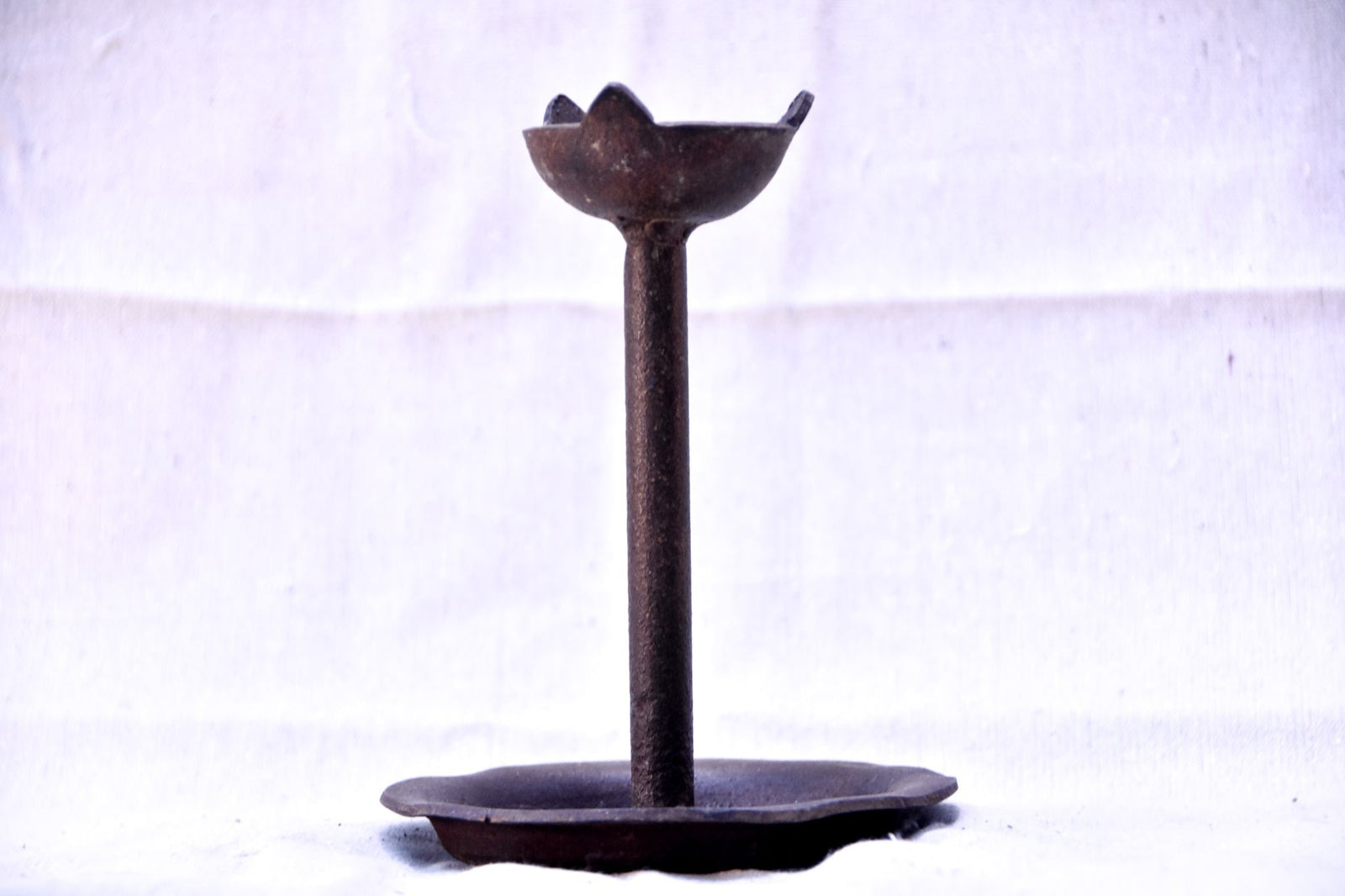 Antique Iron Oil Lamp Stand