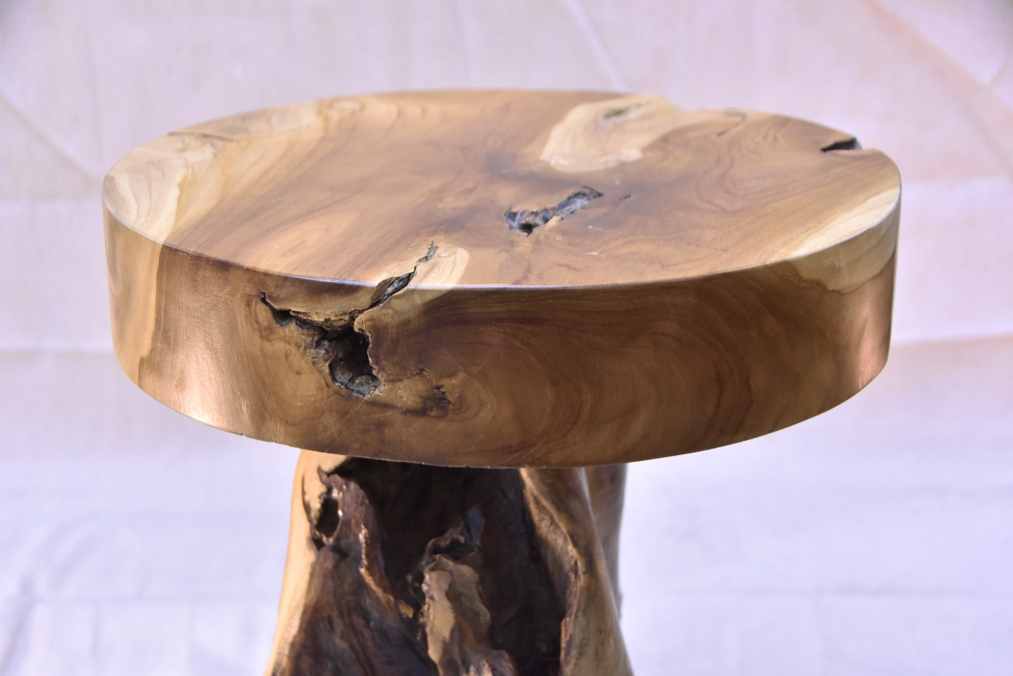 Kristofer Round Top Teakroot Accent Table