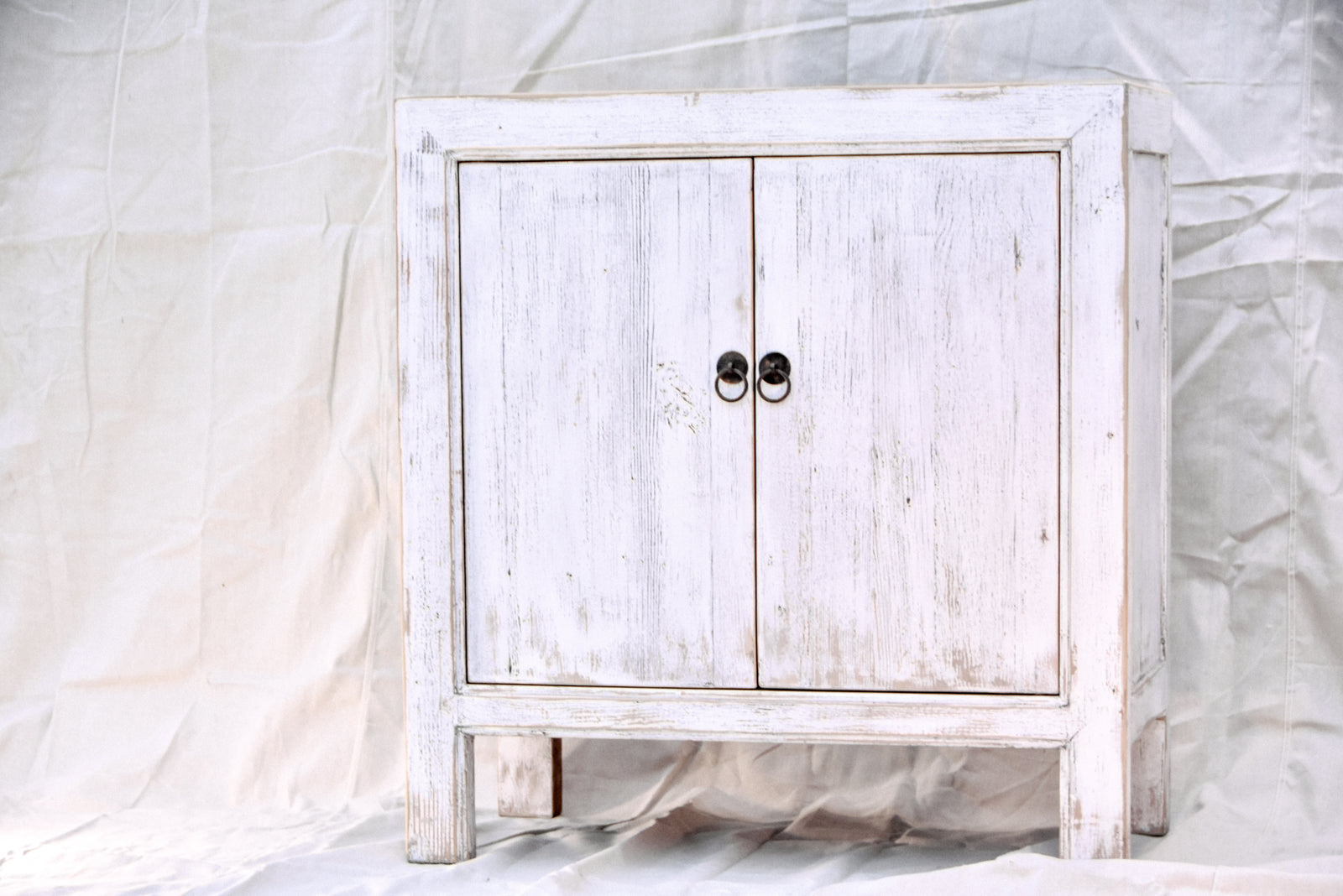 Farmhouse Cabinet with Weathered Paint