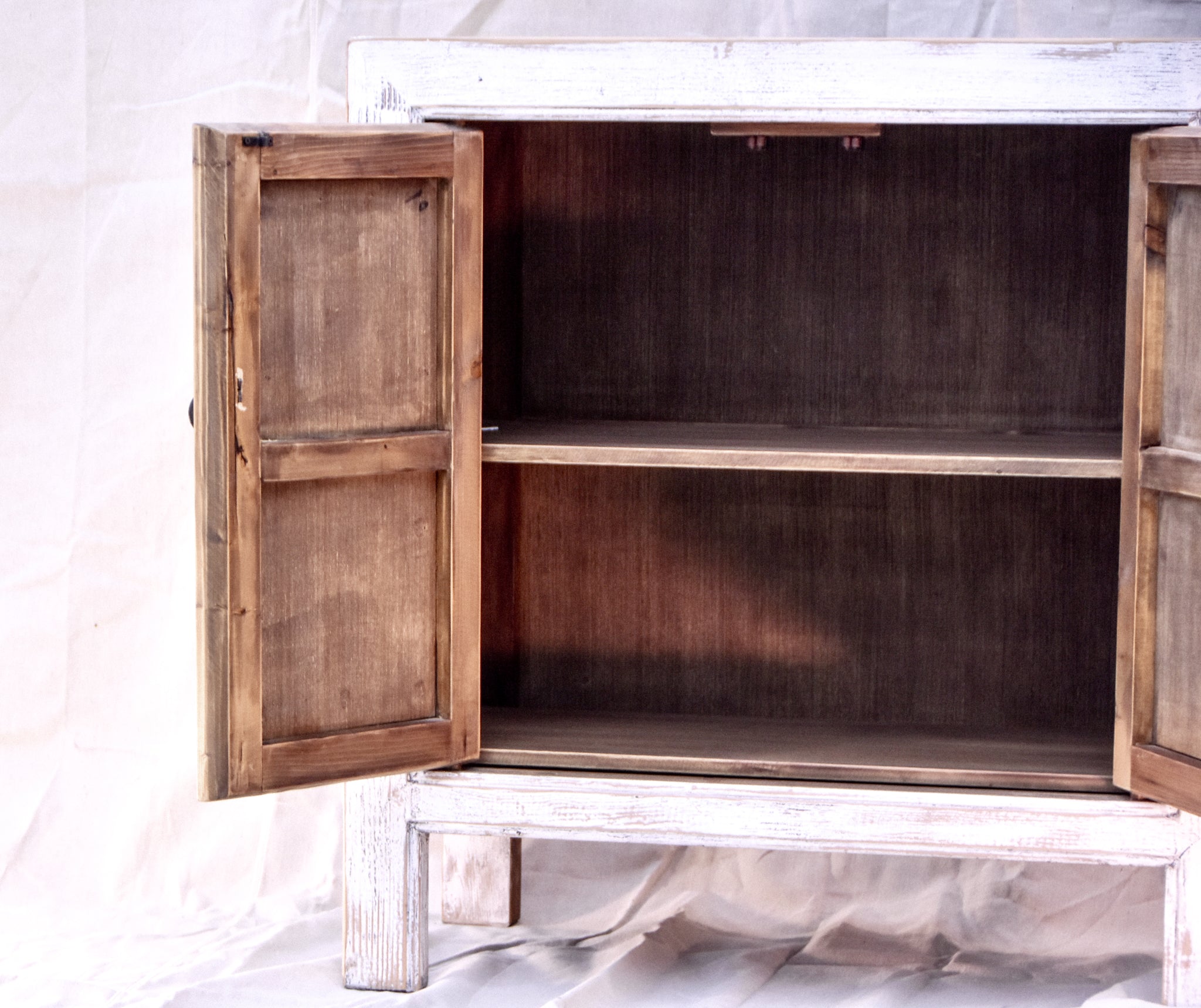 Farmhouse Cabinet with Weathered Paint