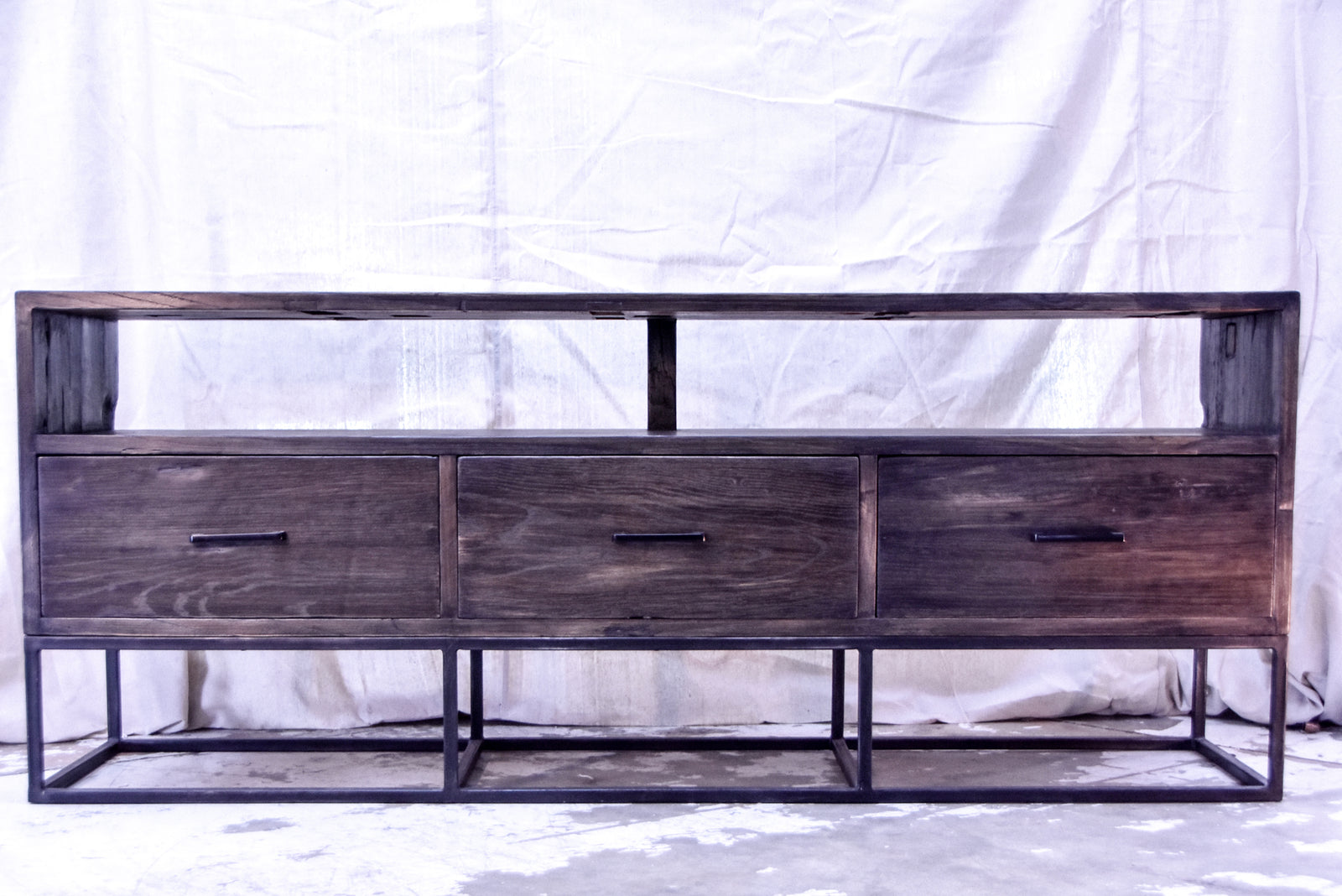 Cliffhouse Three Drawer Reclaimed Wood Media Console