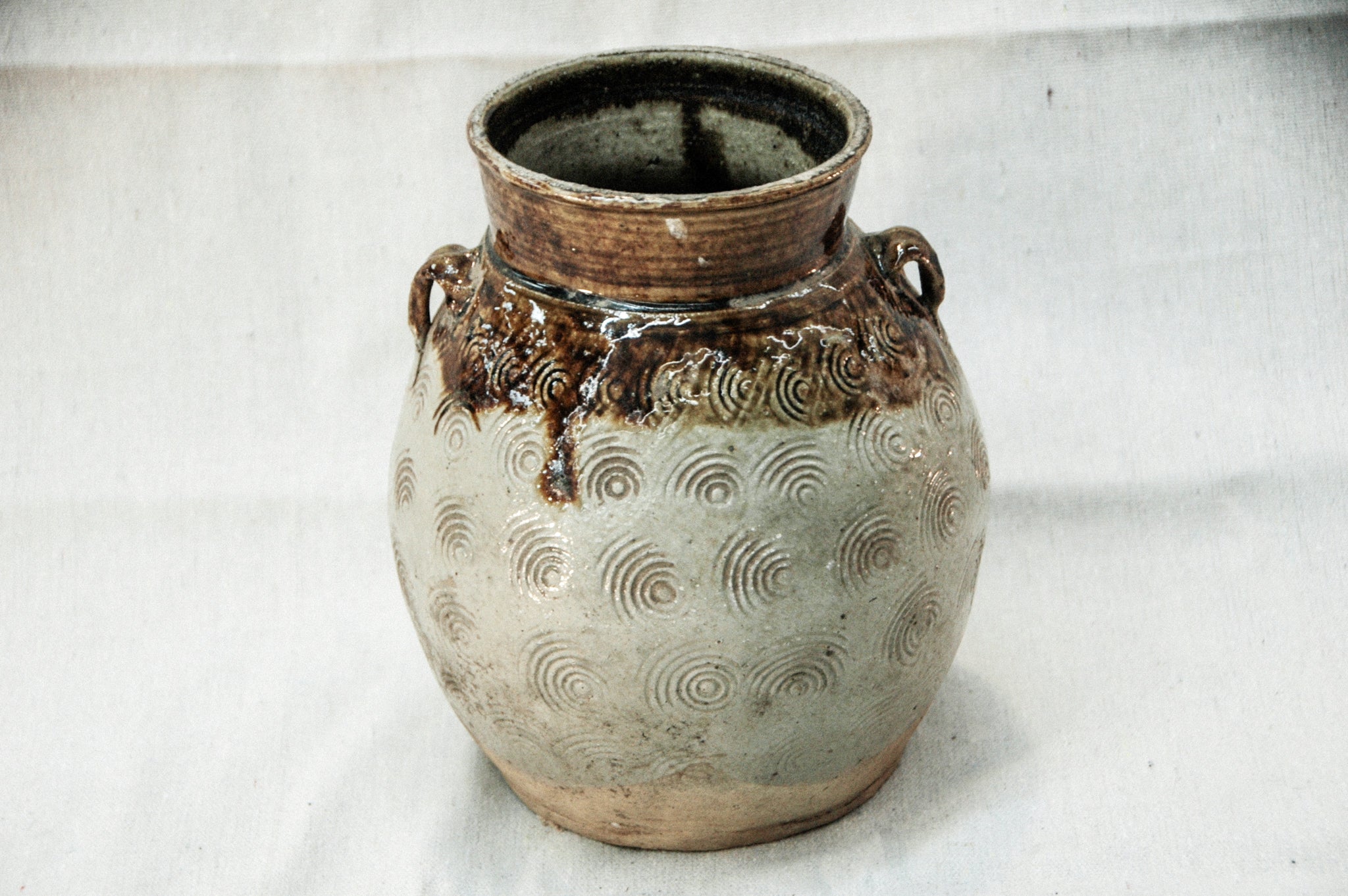 Antique Ceramic Vase - Two Toned Glaze