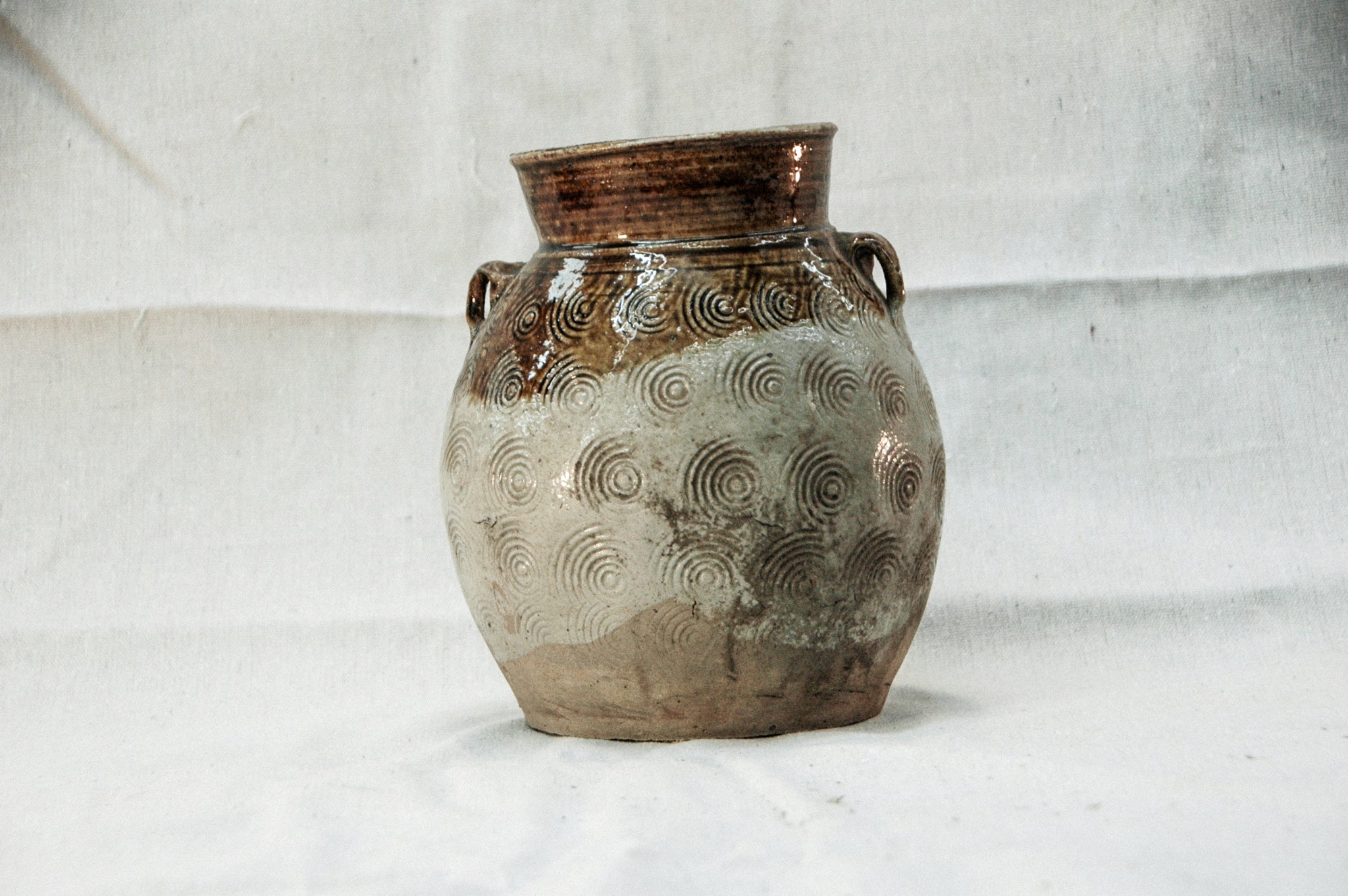 Antique Ceramic Vase - Two Toned Glaze