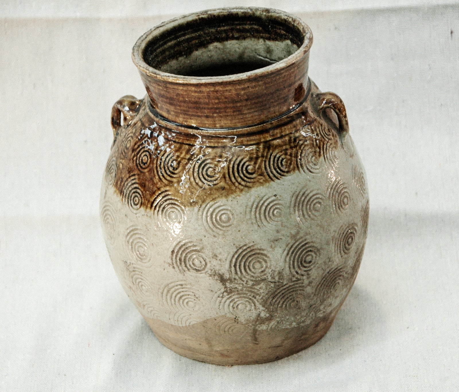 Antique Ceramic Vase - Two Toned Glaze