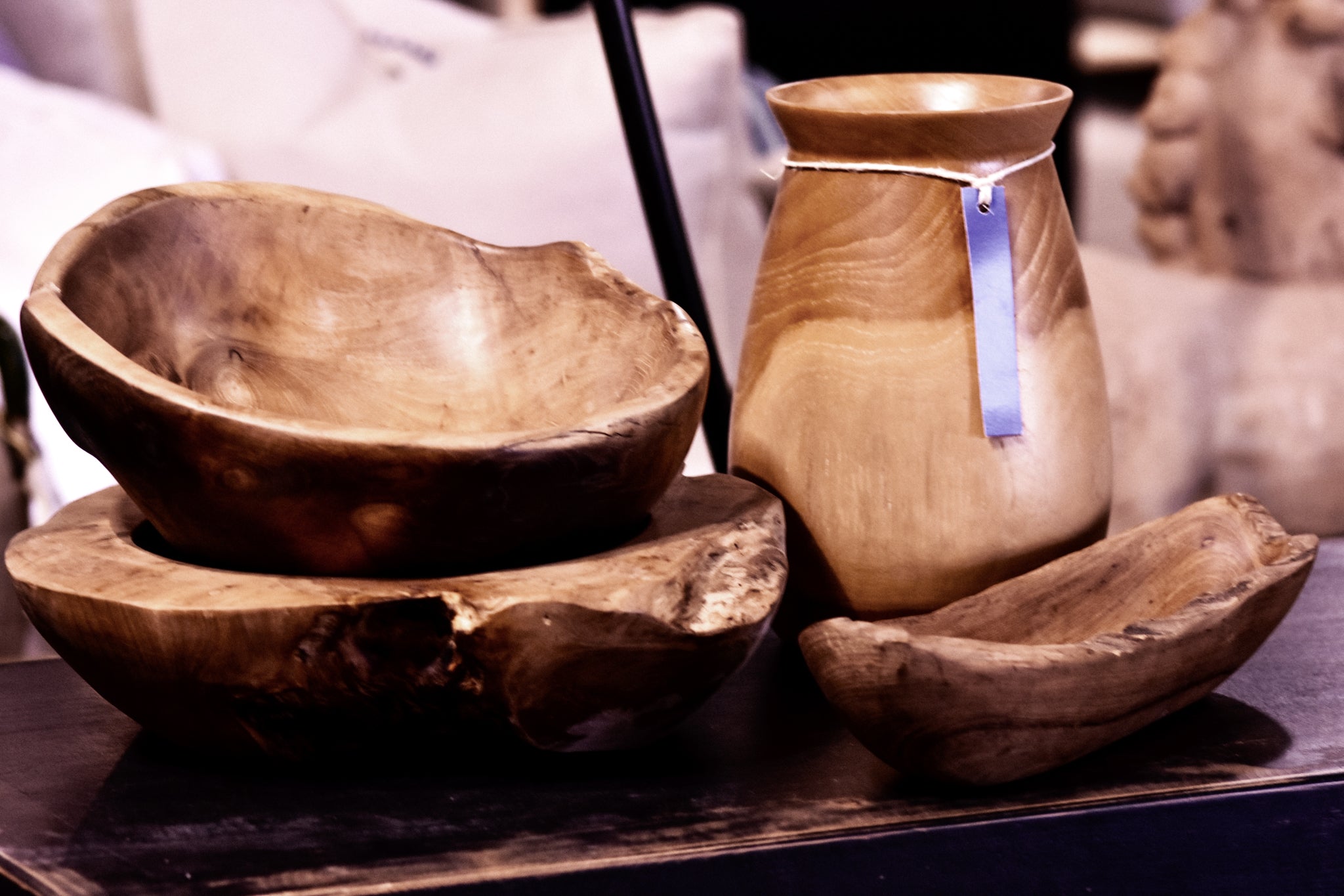 Hand Carved Teakwood Root Bowl