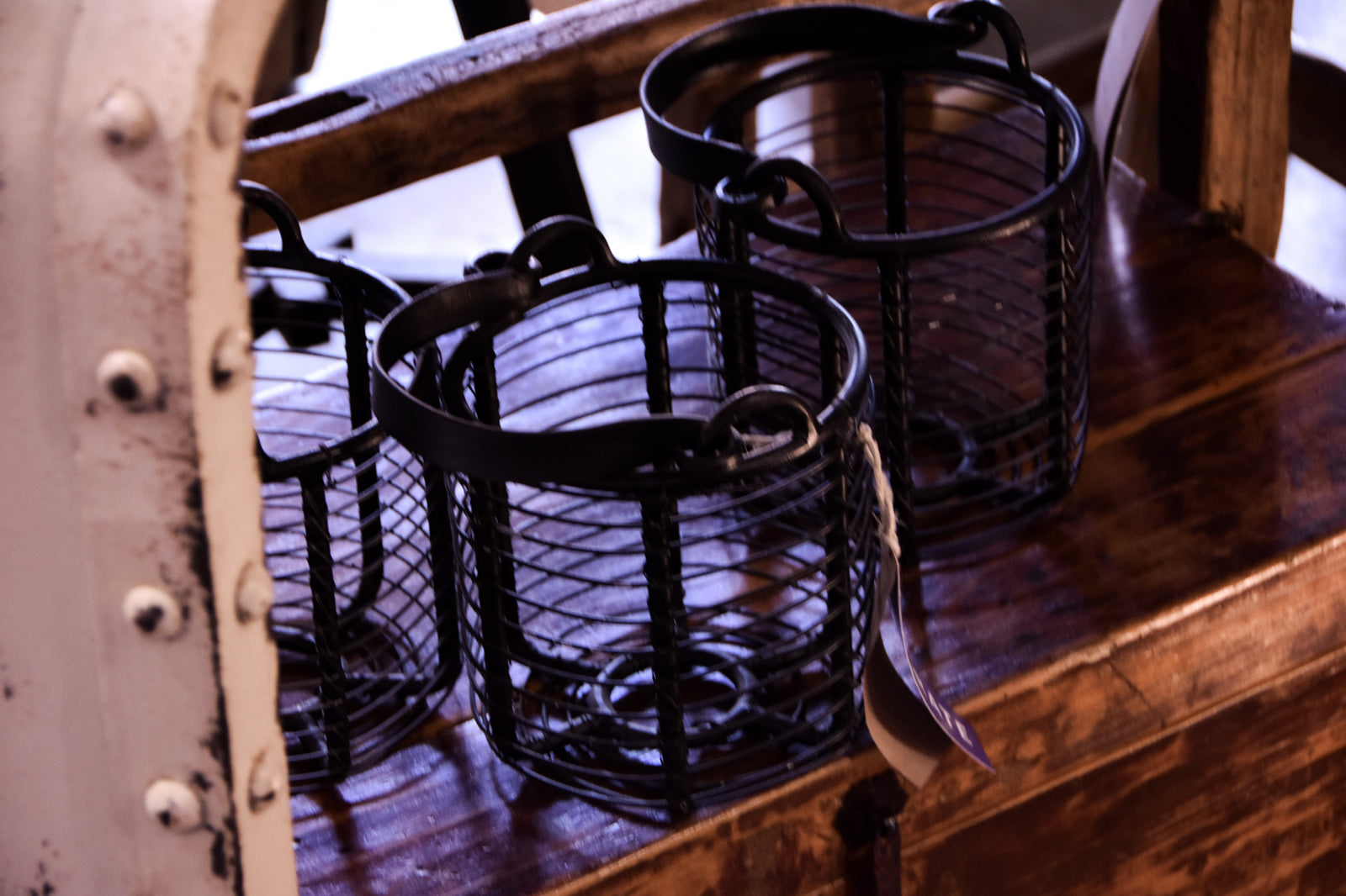 Hand Crafted Iron Basket, or Candle Lantern