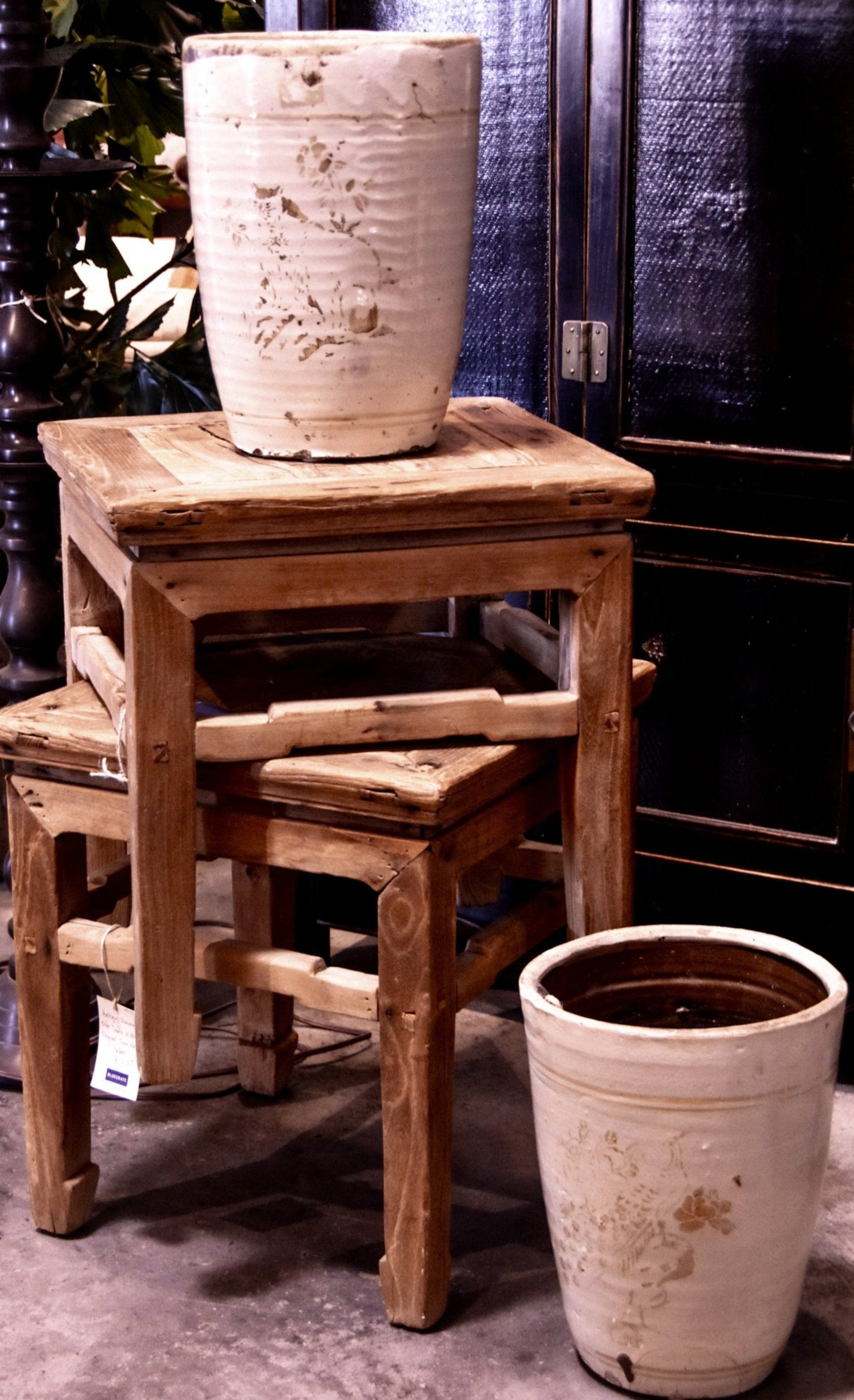 Antique Asian Primitive Small Table- Red