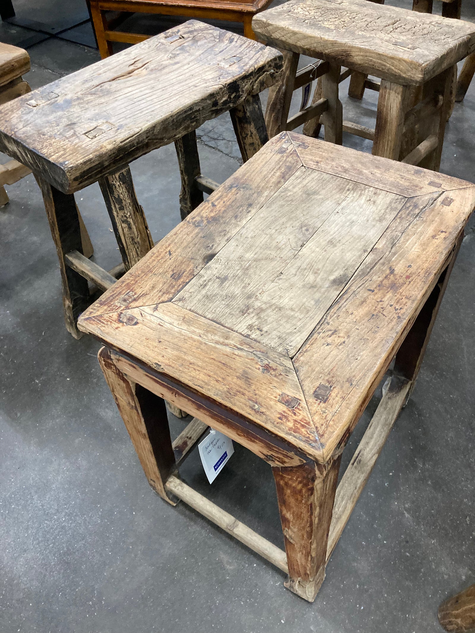 Antique Asian Side Table - Mahogany Finish