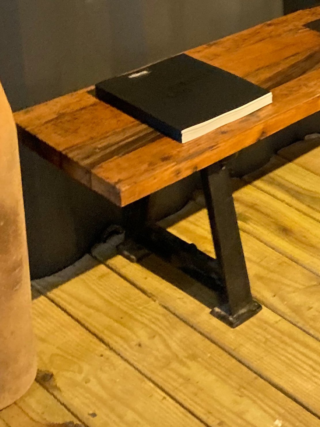 Bee Cave Dining Bench, with Cast Iron Legs