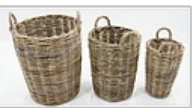 Jakarta Hand Woven Natural Kubu Round Basket (L)