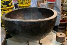 Large antique hand hewn bowl - T