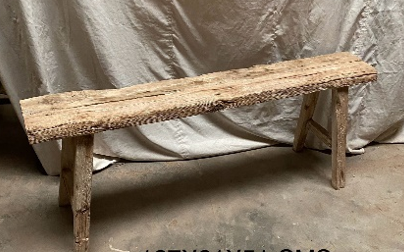 Sleeper wood narrow bench - light