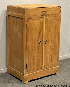 Antique cabinet with original hardware and rounded corners