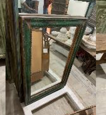 antique mirror frame in green weathered finish